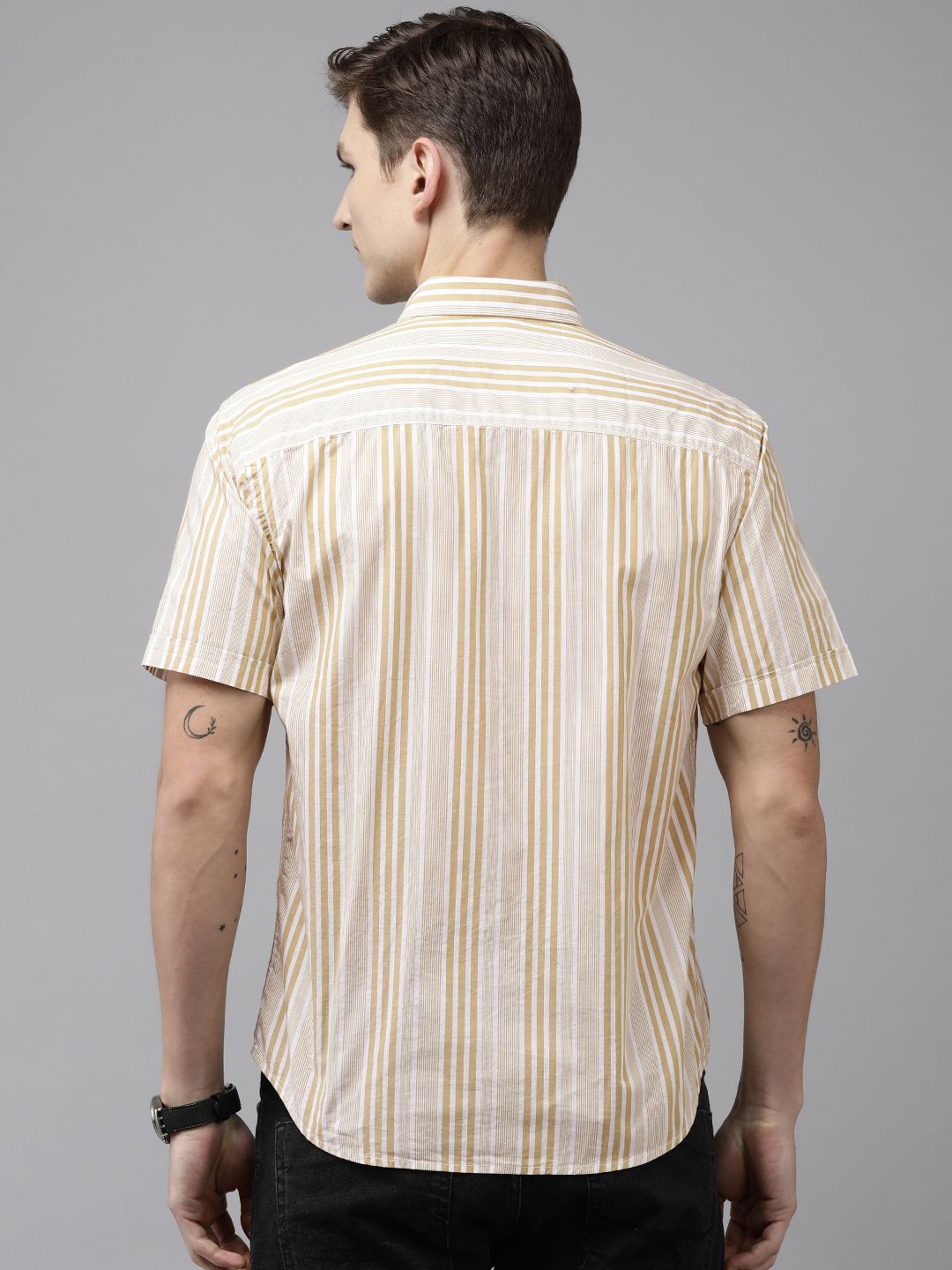 Park Avenue Slim Fit Striped Pure Cotton Casual Shirt