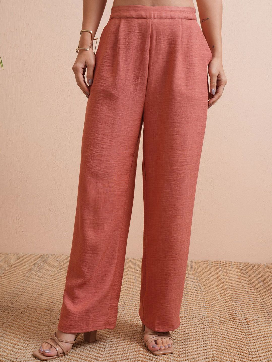 Vishudh Women Solid Shirt & Trouser Co-Ords Set