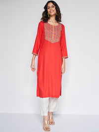 Global Desi Ethnic Motifs Yoke Design Thread Work Kurta