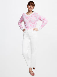 AND V-Neck Floral Print Bardot Top