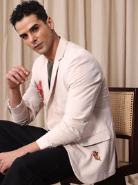 Mr. Bowerbird Floral Embroidered Notched Lapel Casual Blazer