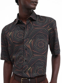 RARE RABBIT Men Marfik Boxy Abstact Printed Shirt