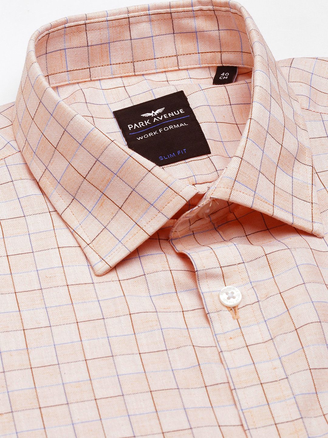 Park Avenue Slim Fit Grid Tattersall Checks Formal Shirt