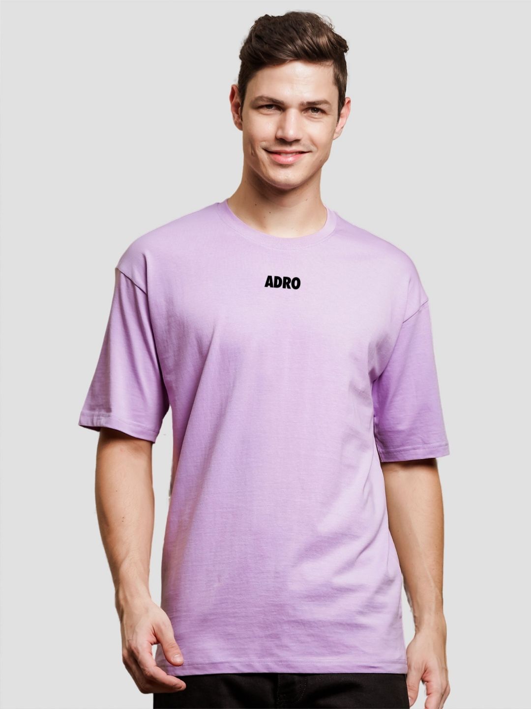 ADRO Lelaki Baju T-Shirt Bersaiz Besar Kapas Lengan Jatuh Bercetak Grafik