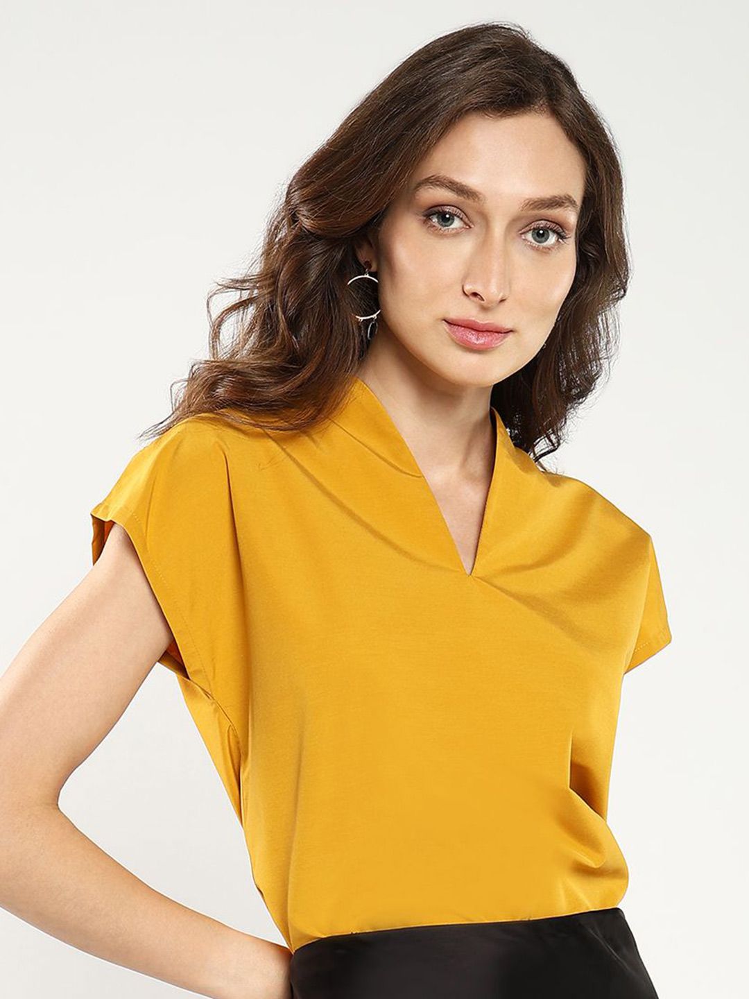 RAREISM Mandarin Collar Extended Sleeves Top