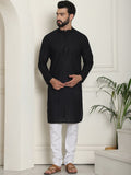 SOJANYA Geometric Embroidered Thread Work Pure Cotton Straight Kurta With Churidar