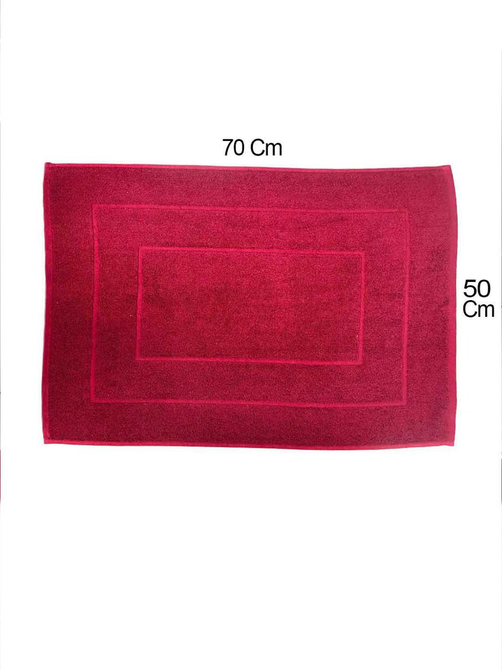 BOMBAY DYEING Maroon Textured Pure Cotton Anti Skid Bath Rugs