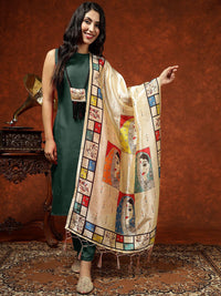 KALINI Printed Straight Kurta & Trousers With Dupatta