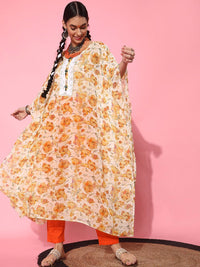 STREET 9 Classic White Polyester Kurta