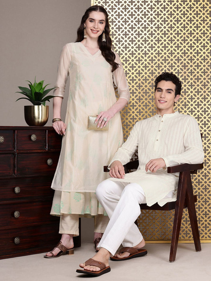 House of Pataudi Jashn Floral Printed Layered Kurta