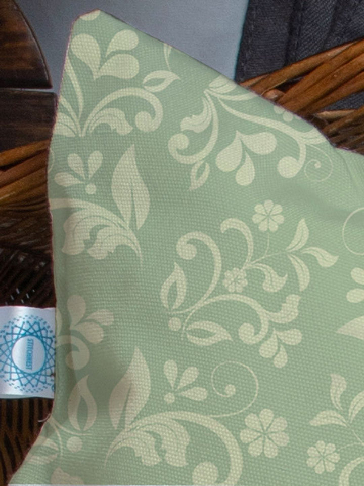 STITCHNEST Teal & Off White Set of 5 Ethnic Motifs Square Cushion Covers