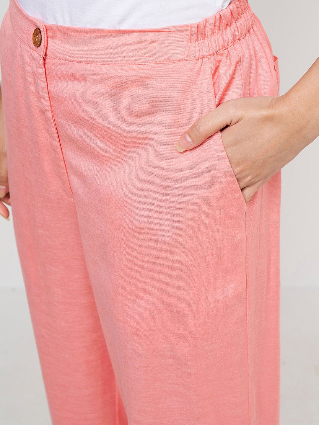 Global Desi Women Straight Fit Parallel Trousers