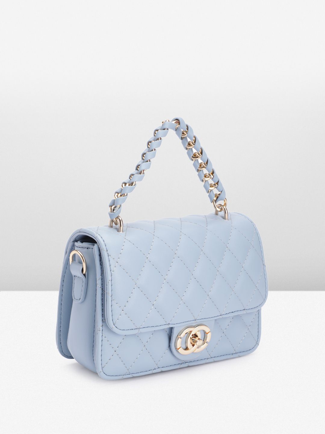DressBerry Structured Quilted Satchel Bag