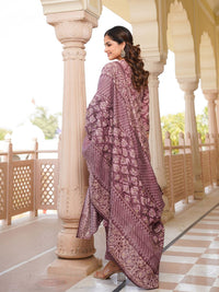 KALINI Ethnic Motifs Zari Embroidered Straight Kurta With Trousers & Dupatta