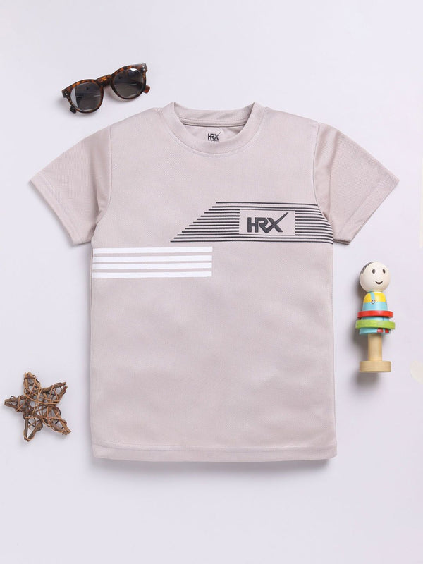 HRX by Hrithik Roshan Boys Brand Logo Printed Rapid-Dry T-shirt