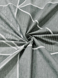 Moda Rapido X KLOTTHE Grey & White Geometric 300 TC King Bedsheet with 2 Pillow Covers