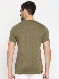Being Human Men Olive Green Printed T-shirt