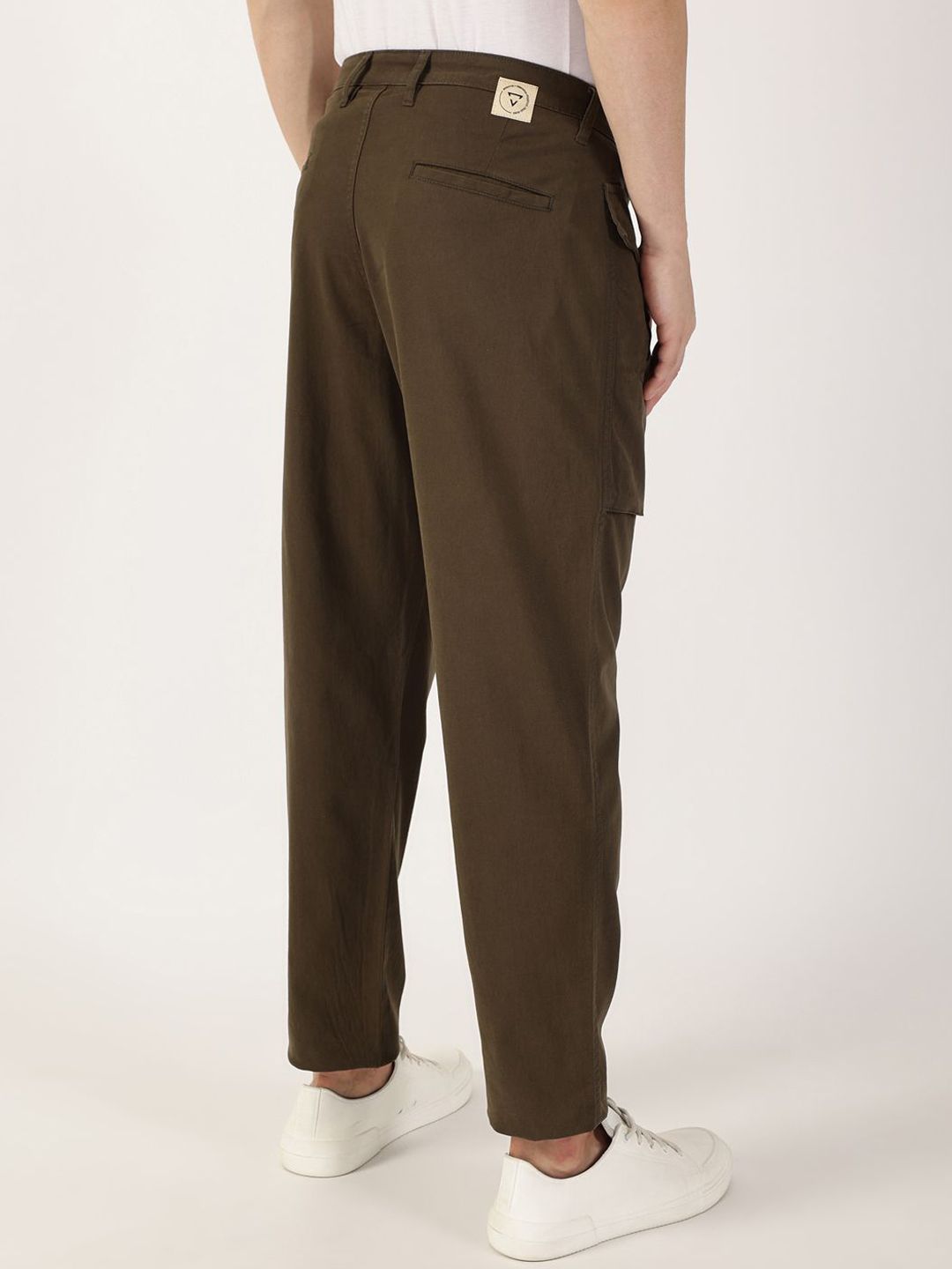 Thomas Scott Men Smart Regular Fit Cotton Mid-Rise Cargos Trousers
