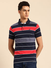 Being Human Striped Polo Collar T-shirt