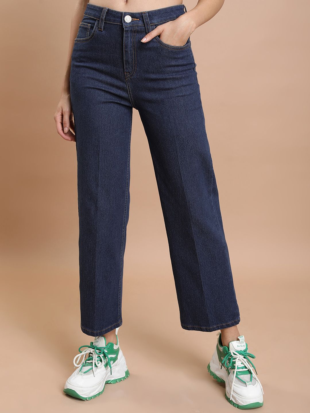 Basics By Tokyo Talkies Women Flared Light Fade Stretchable Jeans