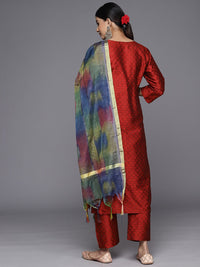 Varanga Yoke Design Regular Thread Work Kurta with Trousers & With Dupatta