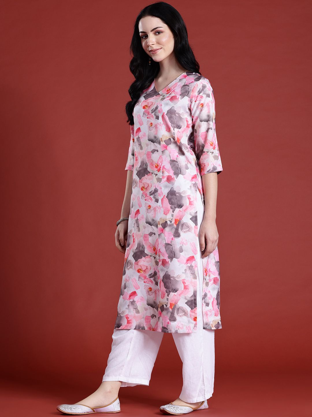 Anouk Floral Printed Floral Straight Kurta