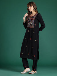 Indo Era Floral Embroidered Regular Thread Work Kurta with Trousers & With Dupatta