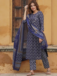 KALINI Printed Gotta Patti Kurta With Trousers & Dupatta