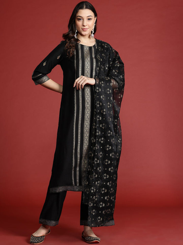 Anouk Tyohar Collection Printed Kurta with Palazzos & Dupatta