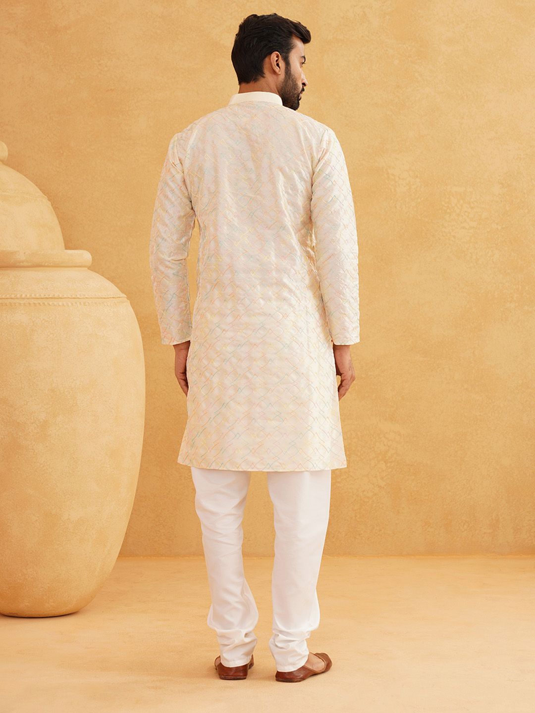 SOJANYA Kurta Kolar Band Bersulam Geometrik