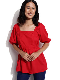 DressBerry Puff Sleeves A-Line Top