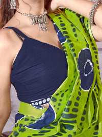 Saree mall Tie and Dye Printed Poly Cotton Saree