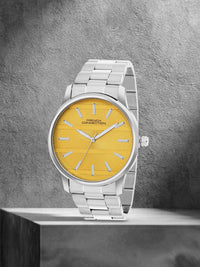 French Connection Men Embellished Dial & Stainless Steel Bracelet Style Straps Analogue Watch FCN091YSM