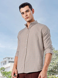 Thomas Scott Men Premium Fit Button-Down Collar Textured Casual Shirt