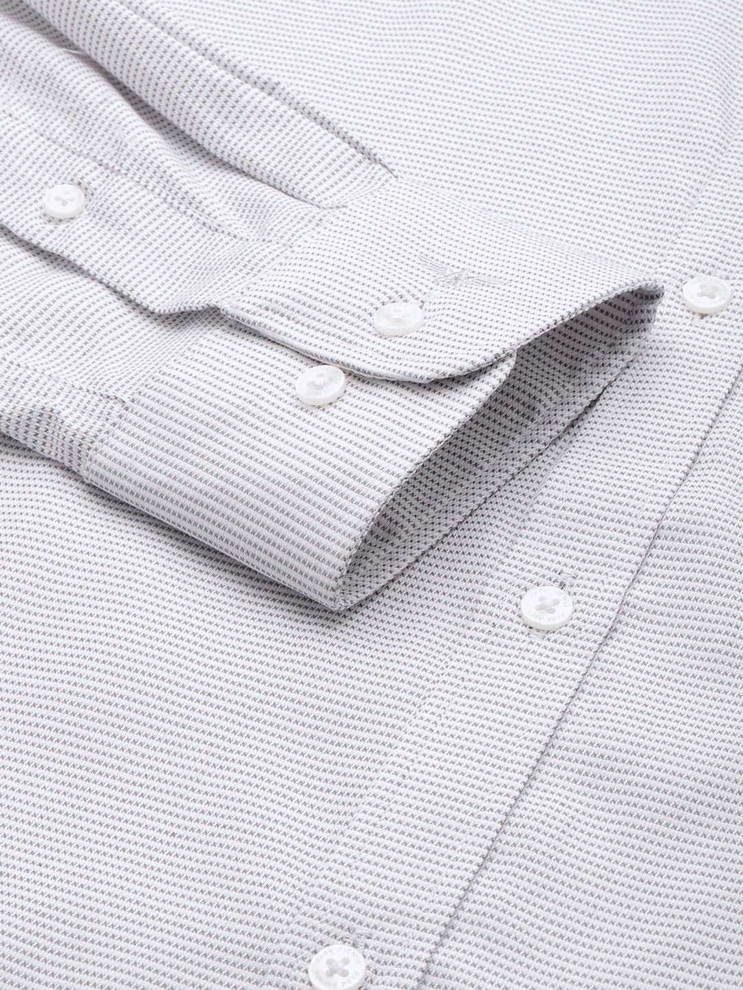 Park Avenue Slim Fit Self Design Textured Opaque Formal Shirt