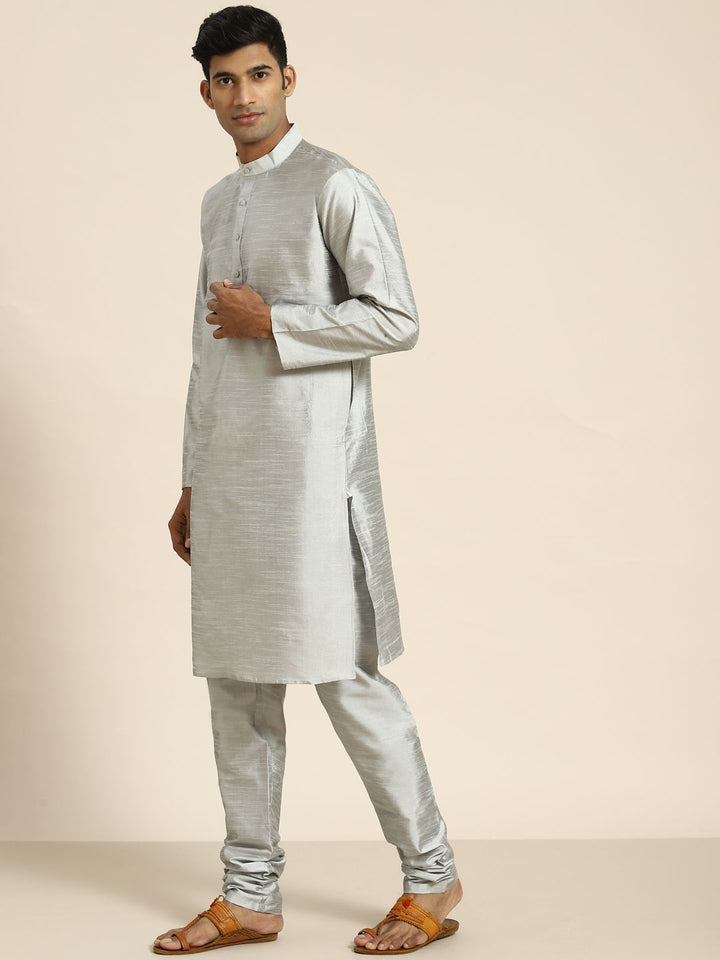 SOJANYA Men Woven Design Kurta with Churidar with Nehru Jacket