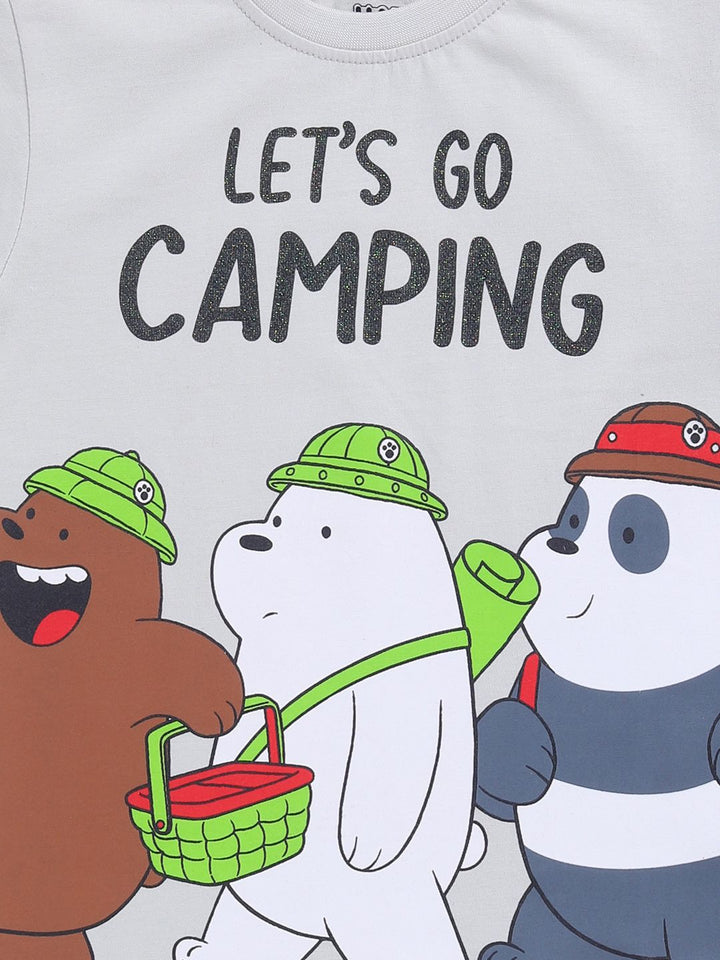Happy Faces Boys We Bare Bears Printed Pure Cotton T-shirt