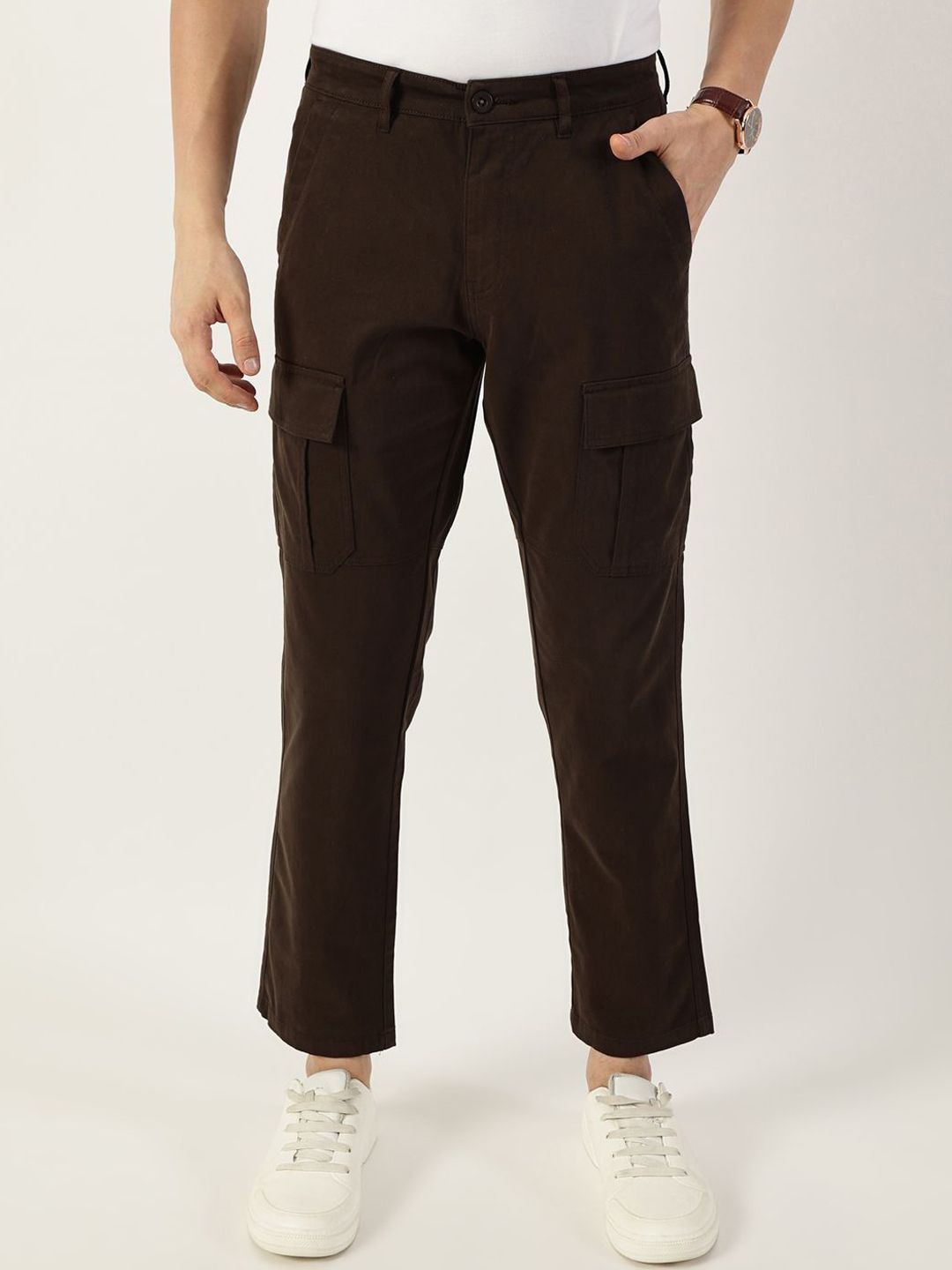 Thomas Scott Men Smart Easy Wash Cargos Trousers
