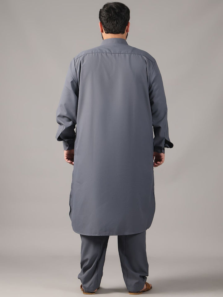 SOJANYA PLUS Plus Size Lelaki Baju Kolar Benang Bekerja Lurus Kurta Dengan Salwar