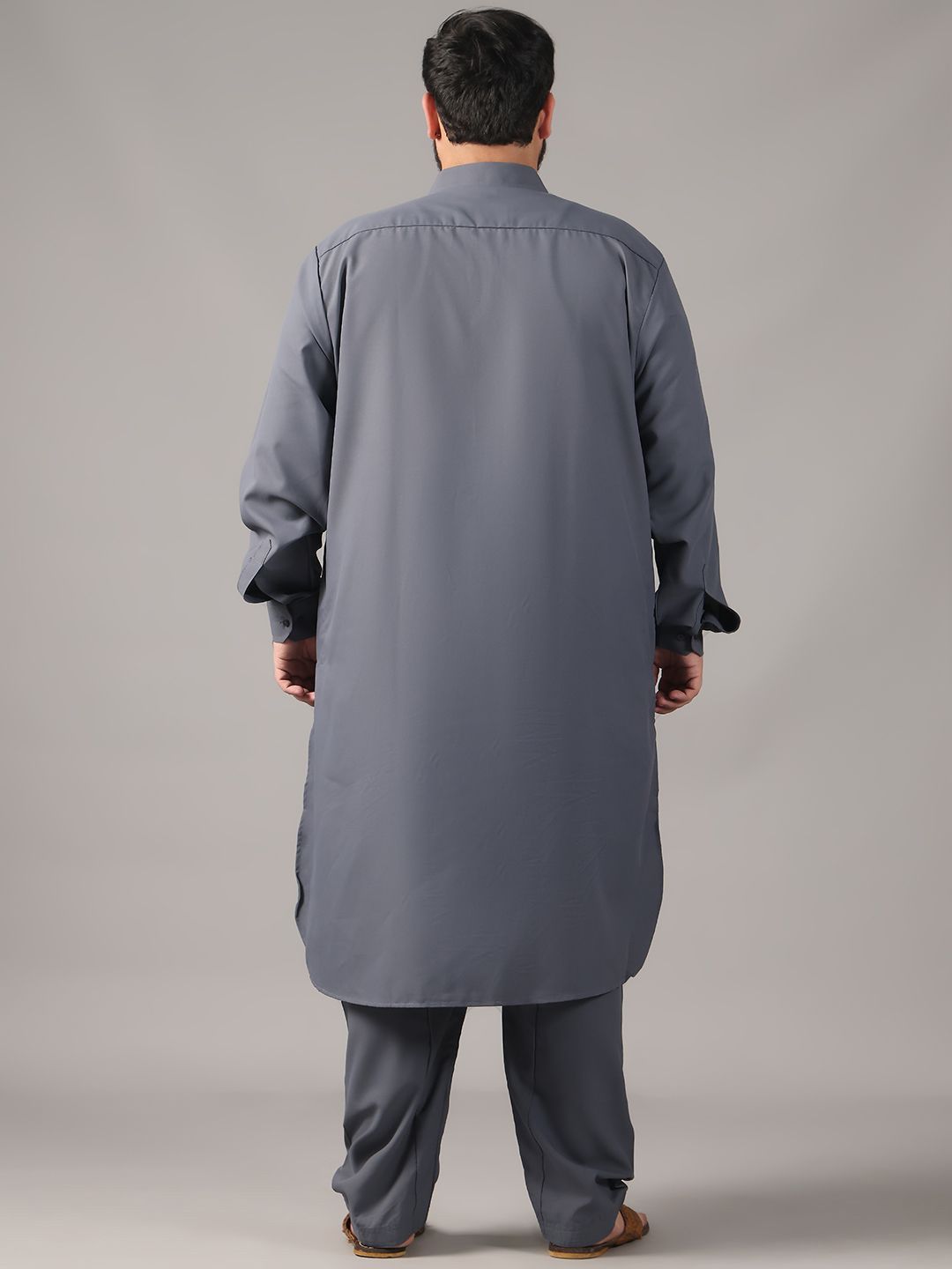 SOJANYA PLUS Plus Size Lelaki Baju Kolar Benang Bekerja Lurus Kurta Dengan Salwar