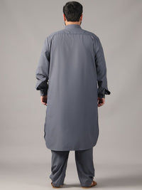 SOJANYA PLUS Plus Size Lelaki Baju Kolar Benang Bekerja Lurus Kurta Dengan Salwar