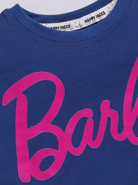 Happy Faces Kids Girls Printed Pure Cotton Longline T-Shirt