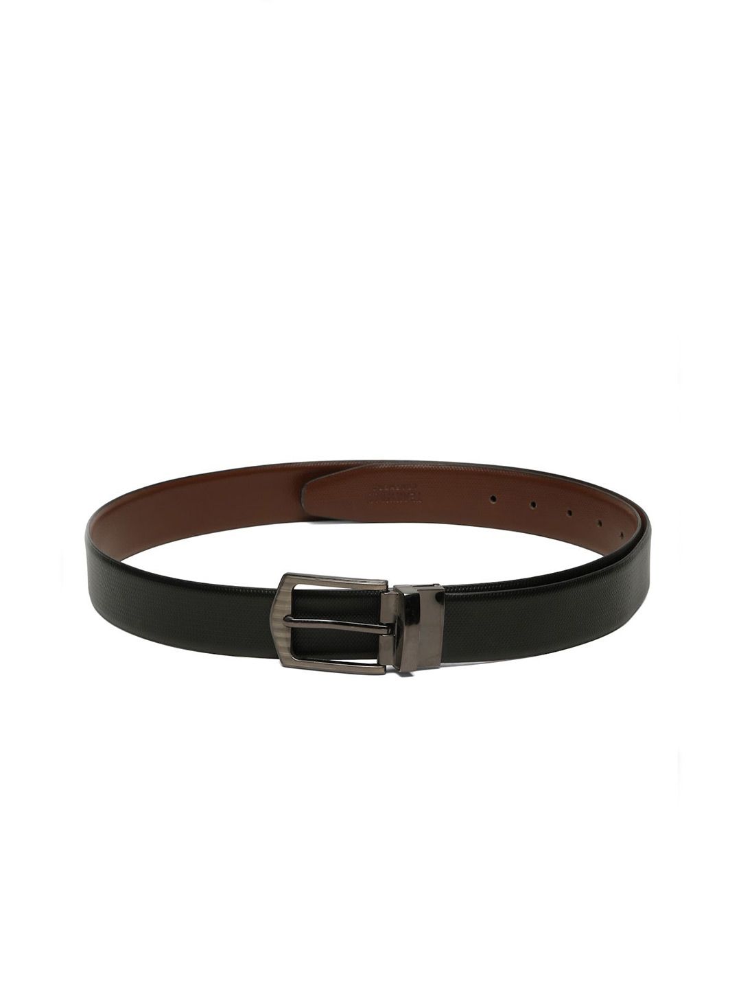 Teakwood Leathers Men Textured Leather Reversible Formal Belt