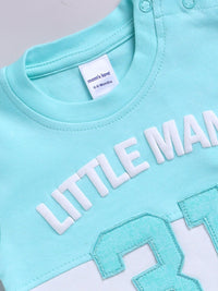 Moms Love Boys Puff Typography Printed & Striped Pure Cotton Clothing Set