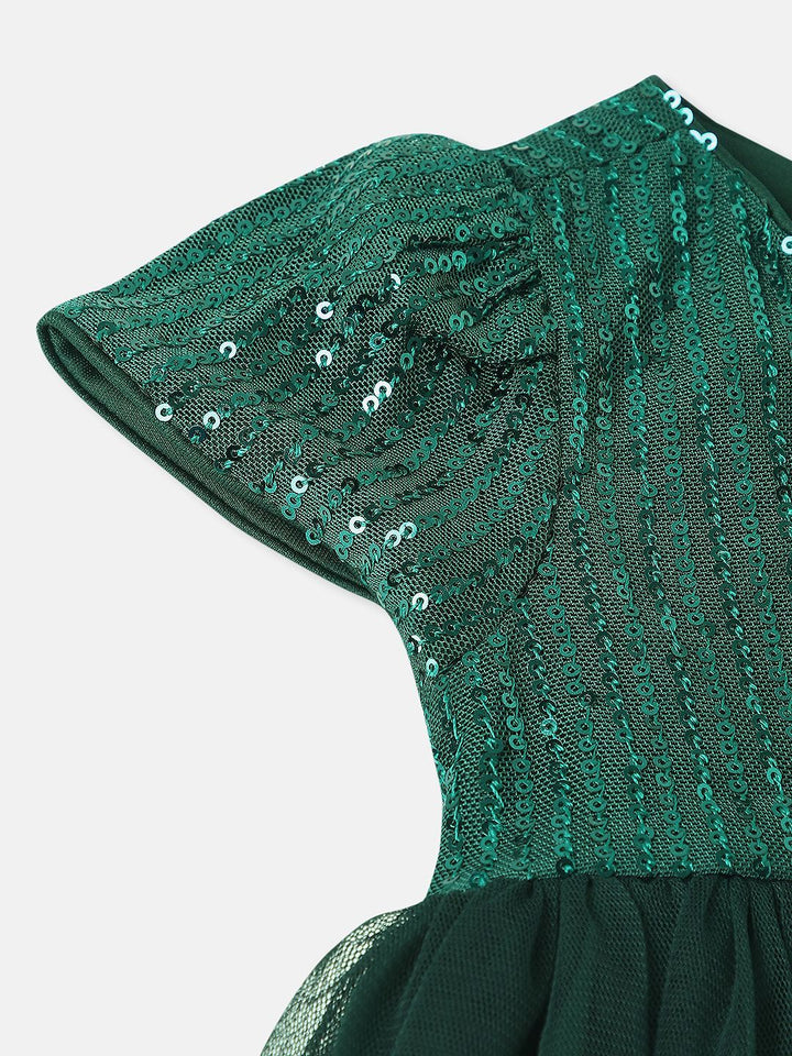 Nauti Nati Girls Sequin Party Dress with Sling Bag