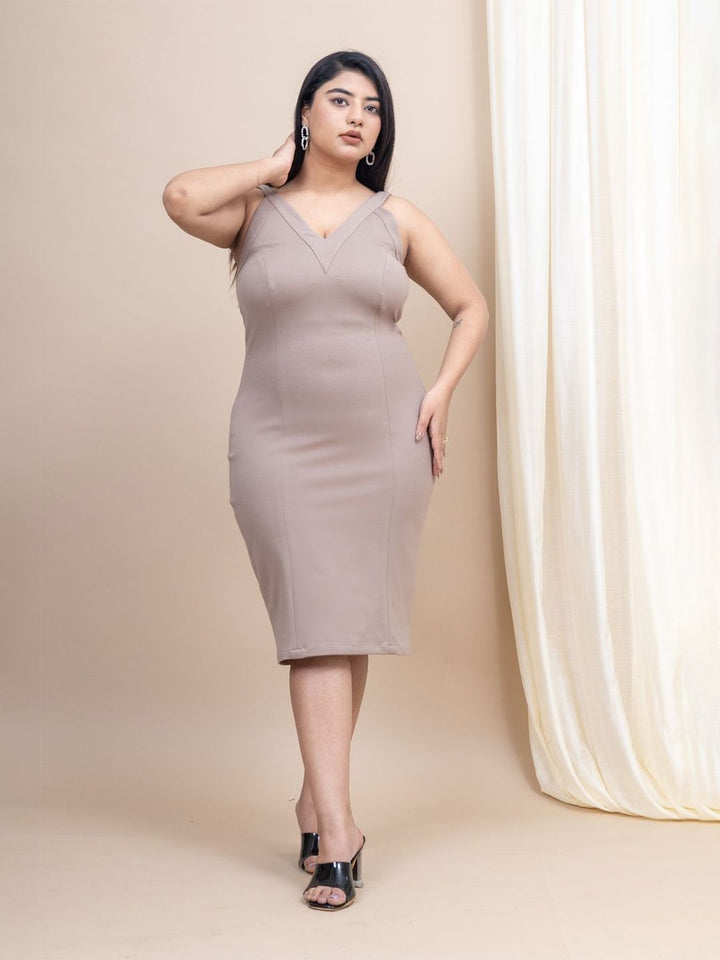 Mamicha Women V-Neck Bodycon Dress