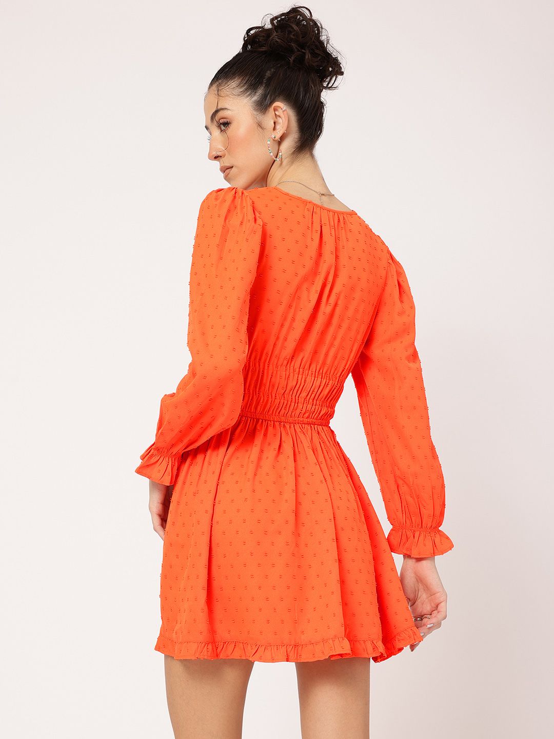 DressBerry Sun-Kissed Style Dobby Weave Smocked A-Line Dress