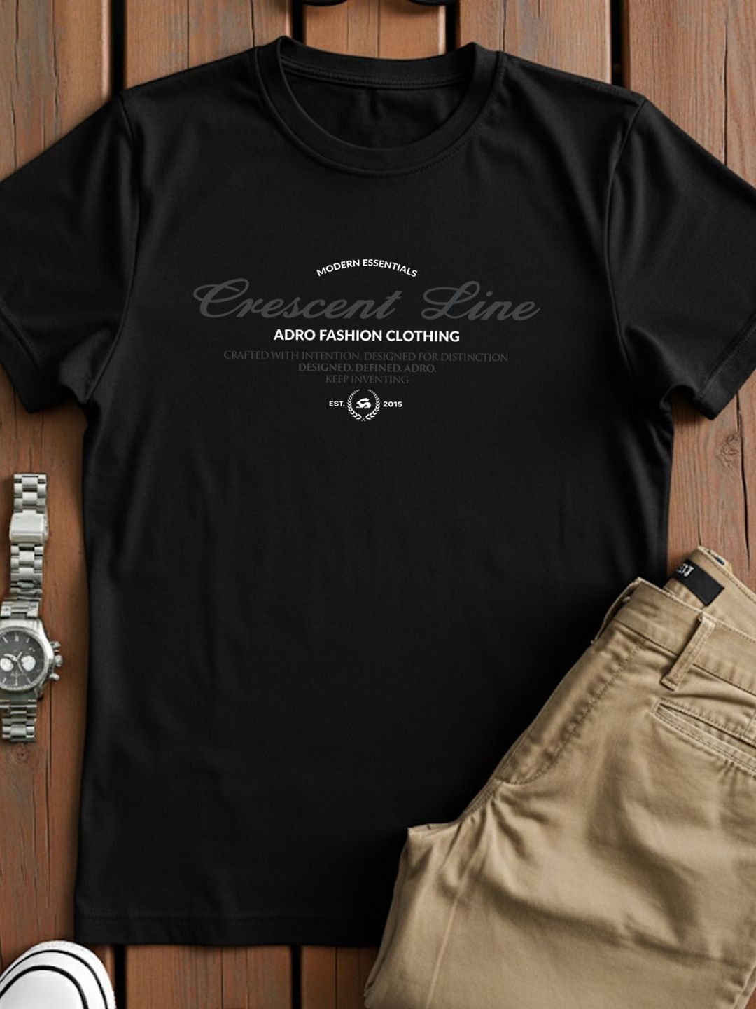 ADRO Typography Printed Short Sleeves Cotton Regular Fit T-shirt