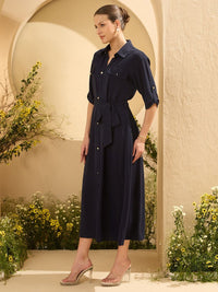 Antheaa Women Shirt Midi Dress