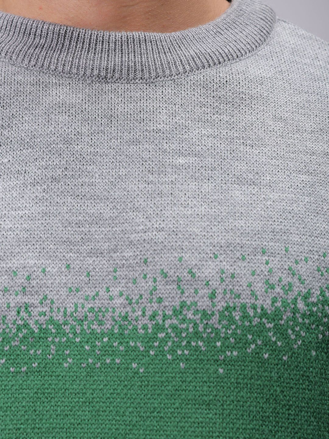 The Indian Garage Co Men Acrylic Colourblocked Round Neck Full Sleeves Pullover Sweaters